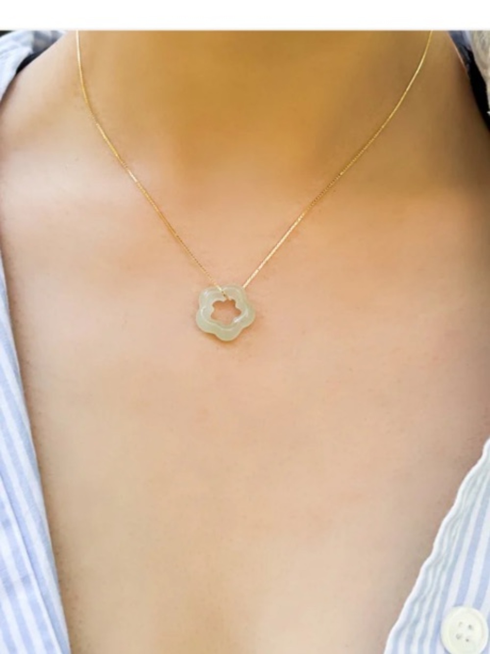 JADE & CHAIN NECKLACE